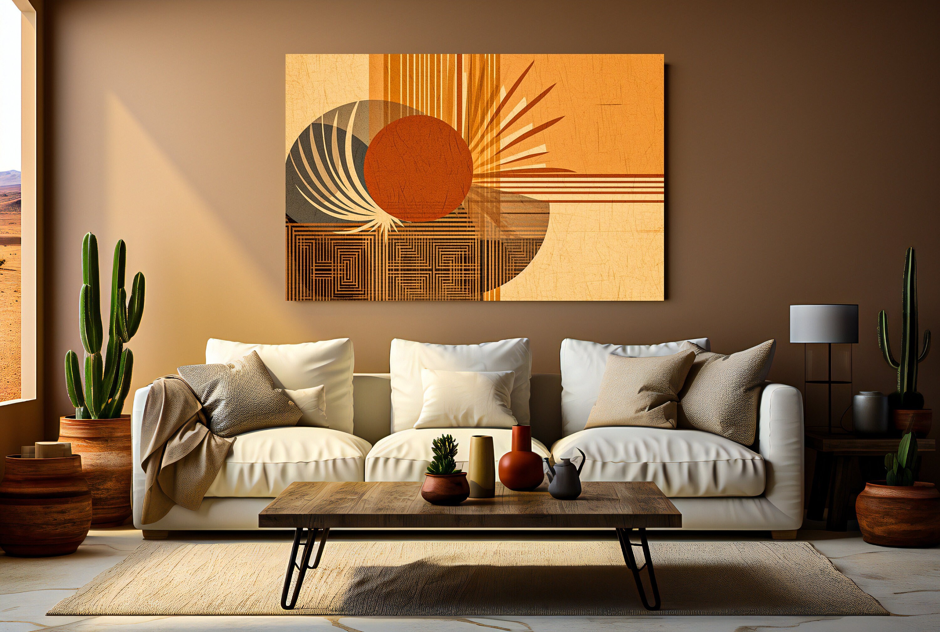 Vintage Japanese Zen Abstract Art Deco Canvas Print Geometric Etsy