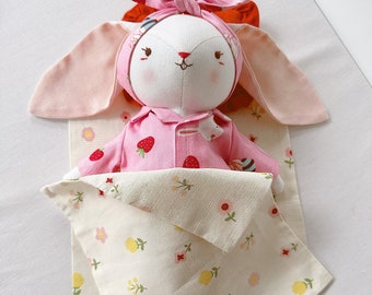 Couvertures et oreillers tendance pour poupées, Literie pour poupée, Modèle le plus récent, Vêtements pour lapin, Poupée lapin, Poupée lapin en lin