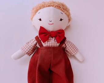 Muñeca bebé, juguetes de reliquia hechos a mano, muñeca de tela suave de lino, muñeca hecha a mano de reliquia, muñeca textil, muñeca de trapo, muñeca para niños
