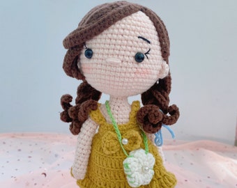 Poupée faite main belle fille, Poupée au crochet faite main pour enfants, Cadeau pour fille, Jouets faits main, Poupée finie au crochet