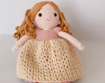 BIG DOLL - Bambola principessa fatta a mano Amigurumi, bambola regalo per figlia, giocattoli per bambini, bambola all'uncinetto regalo di compleanno, bambola con vestito staccabile