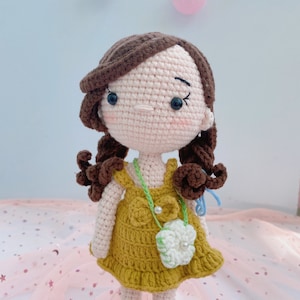 Lovely Girl Handmade Doll, Handmade Crochet Doll For Kids, Gift For Daughter, Handmade Toys, Crochet Finished Doll
