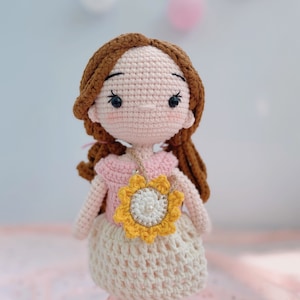 Handmade Crochet Doll, Doll With Cute Dress, Crochet Finished Doll, Amigurumi Doll, Gift For Daughter, Birthday Toys Gift For Children image 1