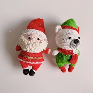 CHRISTMAS GIFTS - Crochet Santa Claus, Stuffed Father Chrismas, Stuffed Bear, Handmade Crochet Doll For Kids, Birthday Gift Toys