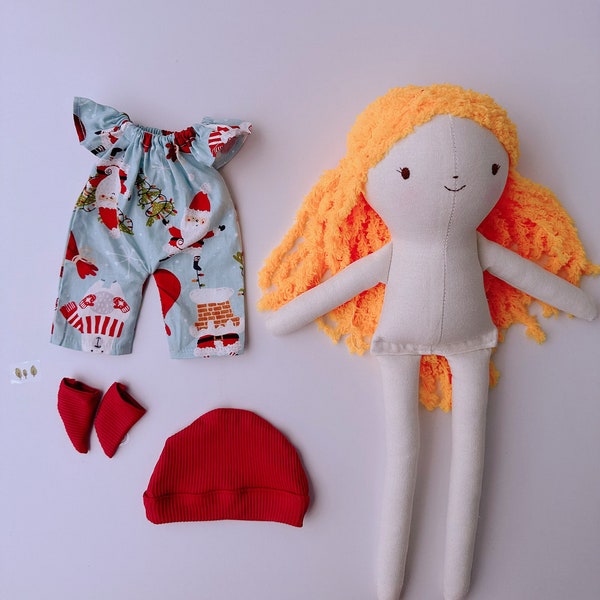 Christmas GIFT Sleeping Girl Linen Doll, Girl Doll With Cute Hat, Stuffed Heirloom Doll, Gifts For Children, Clothes Doll 33 cm (13 inches)