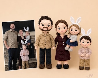 Custom Family Doll, Custom Crochet Family Doll, Handmade Family Keepsake, Handmade Family Gift, Christmas Gift, Gift For Wife, Birthday Gift
