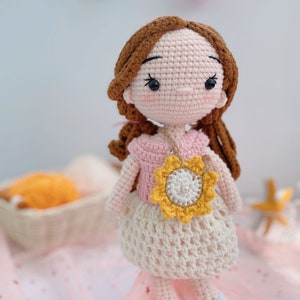 Handmade Crochet Doll, Doll With Cute Dress, Crochet Finished Doll, Amigurumi Doll, Gift For Daughter, Birthday Toys Gift For Children image 9