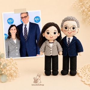 Couple Portrait Doll, Custom Couple Doll,  Look Alike Doll, Darlings Doll, Anniversary Gift, Personalized Handmade Crochet Gift For Mom Dad