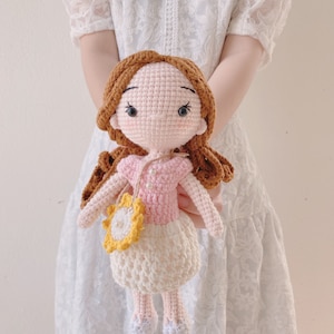 Handmade Crochet Doll, Doll With Cute Dress, Crochet Finished Doll, Amigurumi Doll, Gift For Daughter, Birthday Toys Gift For Children image 2