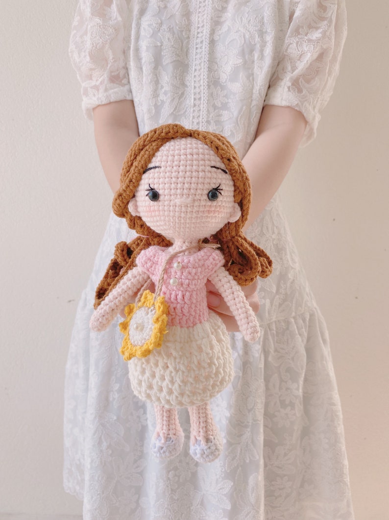 Handmade Crochet Doll, Doll With Cute Dress, Crochet Finished Doll, Amigurumi Doll, Gift For Daughter, Birthday Toys Gift For Children image 2