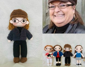 Custom Crochet Doll, Custom Portrait Doll, Custom Crochet Doll, Custom Stuffed Doll, Personalized Gifts, Gift for Mom Dad Christmas Gift