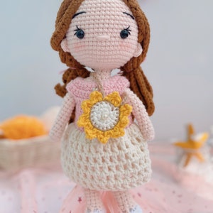 Handmade Crochet Doll, Doll With Cute Dress, Crochet Finished Doll, Amigurumi Doll, Gift For Daughter, Birthday Toys Gift For Children image 10