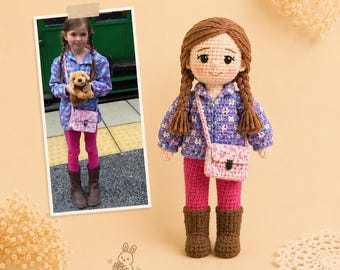 Custom Crochet Doll, Look Alike Doll, Handmade Amigurumi Toy, Birthday Gift for Kids, Unique Crochet Gift Birthday Gift for Kids & Toddlers