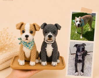 Custom Crochet Dog From Photo, Personalized Dog Plush, Handmade Dog Doll, Dog Lover Gift, Pet Memorial Keepsake, Dog Replica, Custom Dog