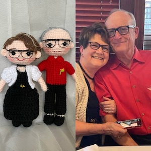 Couple Portrait Doll, Custom Couple Doll,  Look Alike Doll, Darlings Doll, Anniversary Gift, Personalized Handmade Crochet Gift For Mom Dad
