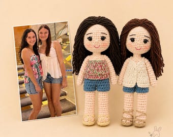 Custom Crochet Doll From Photo, Look Alike Doll, Personalized Couple Gift, Handmade Amigurumi Wedding Gift, Anniversary & Valentine Present