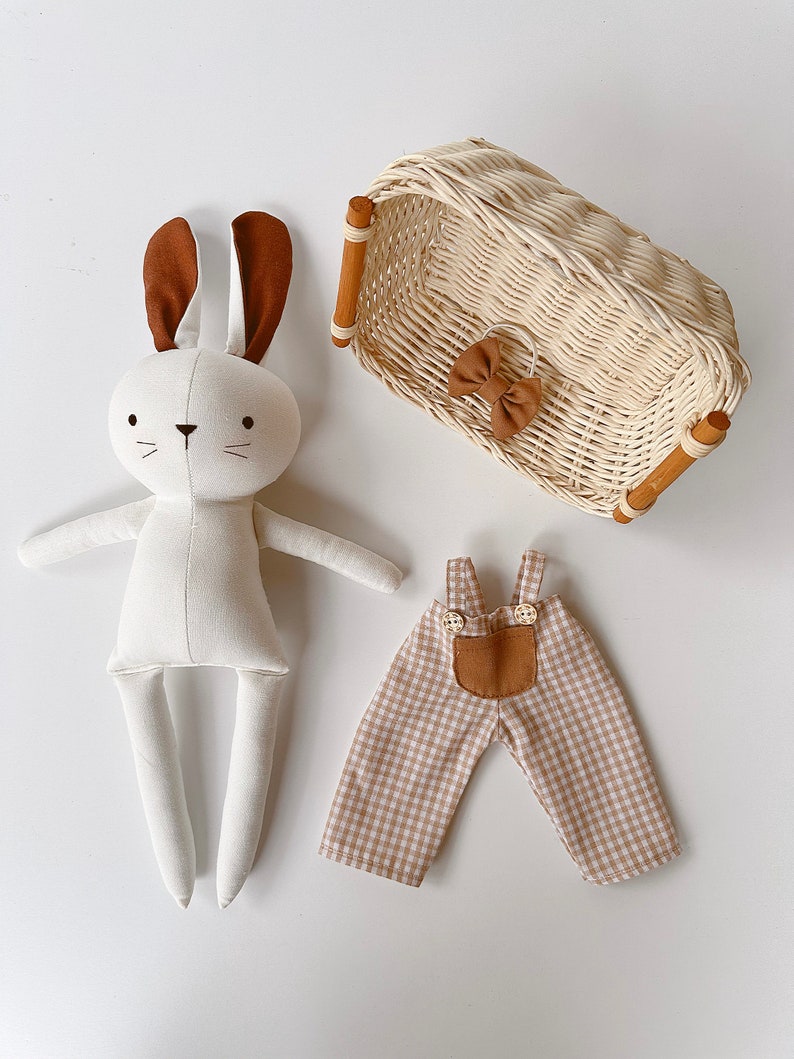 Bunny Doll, Linen Soft Fabric Doll, Heirloom Handmade Doll, Textile Doll, Rag Doll, Doll For Kids image 8