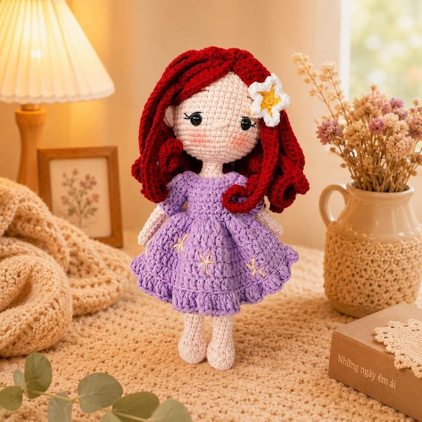 Princess Crochet Doll, Handmade Amigurumi Doll, Gift For Girl, Birthday Gift, Princess Toy, Soft Plush Doll, Gift For Kids, Birthday Present