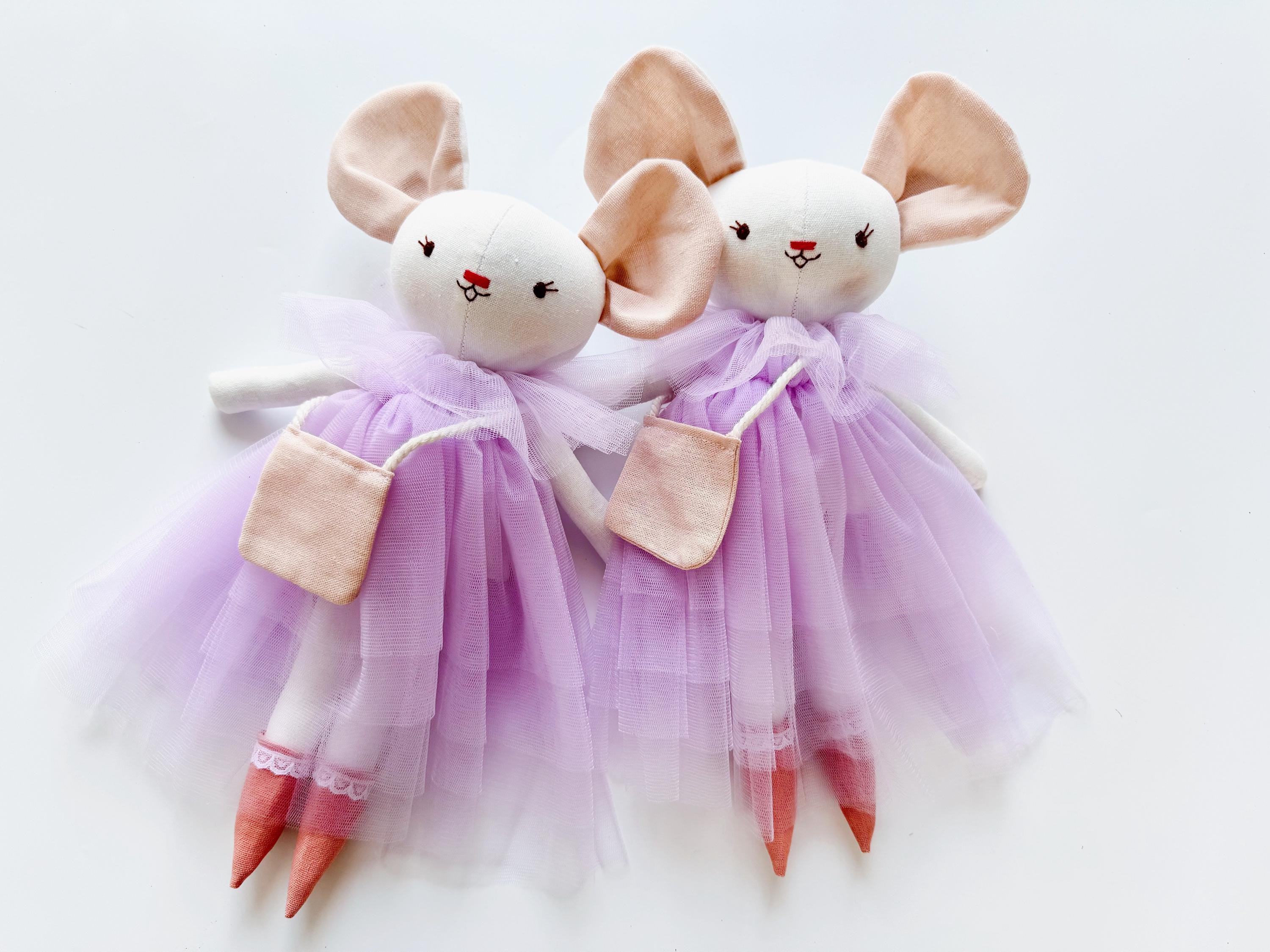 Fabric Rat Doll Mouse Doll Baby Soft Princess Rat Doll, Stuffed Heirloom Doll, Rag Doll Birthday Gift Clothes Doll Valentine Doll Decor Doll