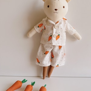 BIG DOLL, Handmade Fabric Doll, Linen Doll, Teddy Bear Linen Doll, Stuffed Heirloom Doll, Rag Doll, Gifts For Children, Clothes Pijama Doll image 10