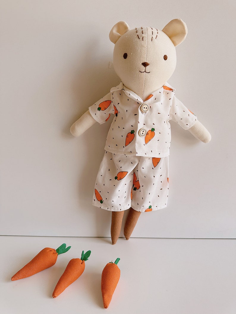 BIG DOLL, Handmade Fabric Doll, Linen Doll, Teddy Bear Linen Doll, Stuffed Heirloom Doll, Rag Doll, Gifts For Children, Clothes Pijama Doll image 10