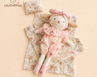 Sheep Doll, Cute Lamb Toy, Cotton Sheep Plush, Handmade Sheep Doll Fabric Doll For Baby, Cloth Doll, Baby Shower Gift, Nursery Decor