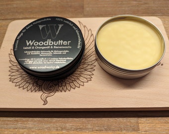 Premium wood butter from Woodworky - natural and food-safe protection for cutting boards, furniture, solid wood and wooden surfaces