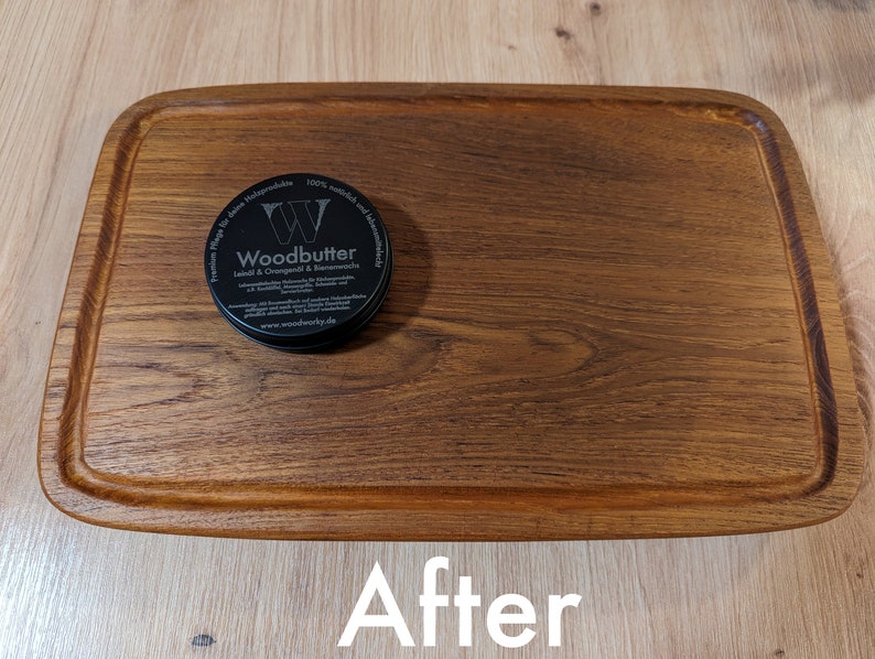 Premium wood butter from Woodworky natural and food-safe protection for cutting boards, furniture, solid wood and wooden surfaces image 5