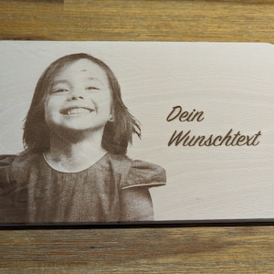 Cutting board with photo and desired text - Cutting board, breakfast board, board, gift for daycare, school enrollment or birth