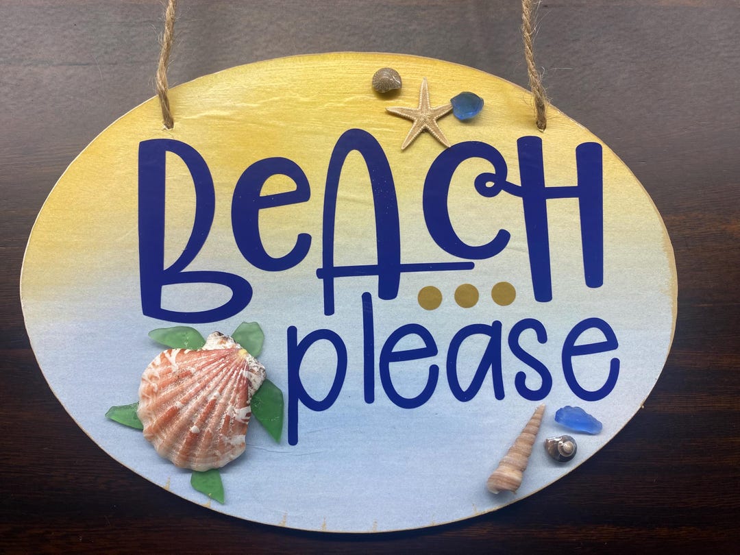 Seashell Shop Sign Beach Sign With Shells and Sea Glass - Etsy