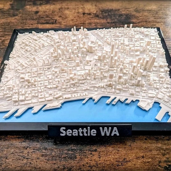 Seattle Washington | 3D Map | 3D Miniature | Topographical Map | Urban Landscapes | Cityscapes