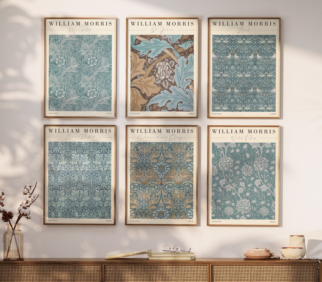 William Morris Art Print Set of 6, Exhibition Prints, Digital Download ...