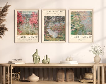 Claude Monet-utställningsaffischer, modernt konsttryck (digital nedladdning)