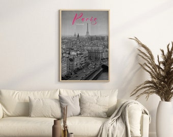City Poster, Digital Download, Travel Poster, Paris, Printable Art, City Poster