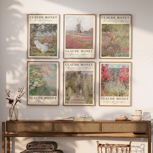 Claude Monet Art Print Set of 6, Exhibition Prints, Digital Download, Modern Art Posters, Art Print, Set of 6 Exhibition Prints