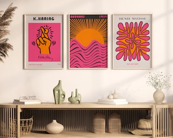 Haring, Matisse, Bauhaus-konsttryck, modern tavelvägg (digital nedladdning)