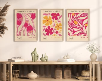 Blomstermarknadens tryckset, London Paris Tokyo Art (digital nedladdning)