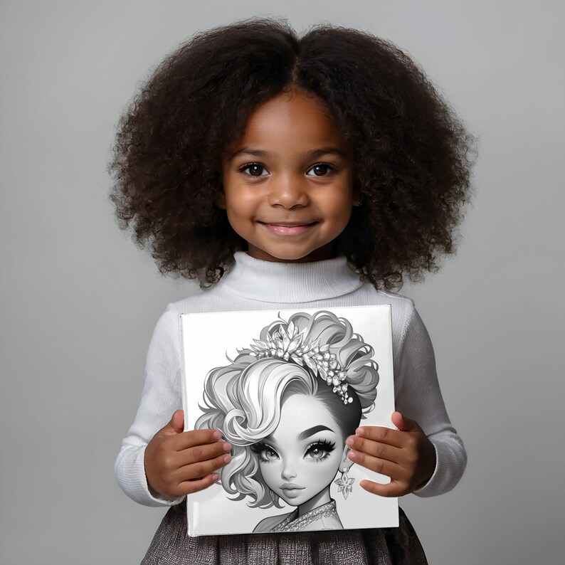 Princess Coloring Book Part 2 – 30 Grayscale Pages (printable PDF) - Etsy