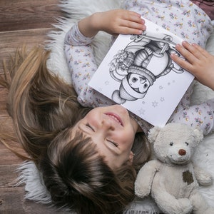 Cute Christmas Penguin Coloring Book, Coloring Featuring Adorable Penguins in Winter Attire for Kids & Adults, Printable PDF