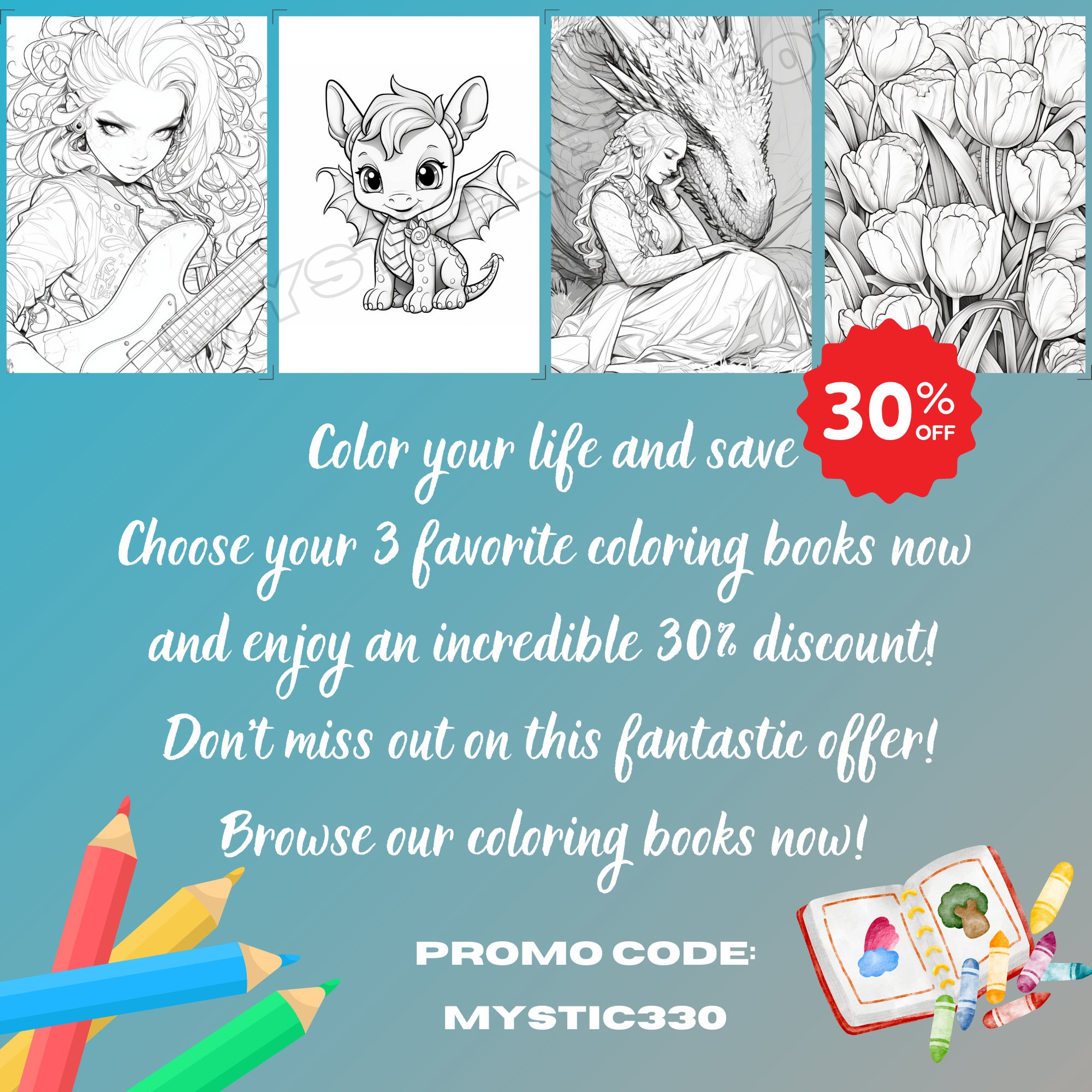 Lily Flower Girl Coloring Book – 30 Page Grayscale Art (printable PDF ...