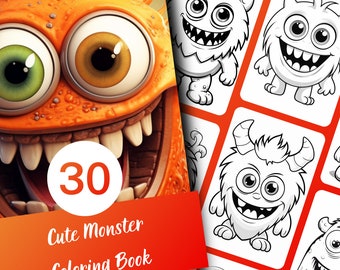 Monster Malbuch, 30 druckbare Seiten (PDF zum Downloaden, A4)