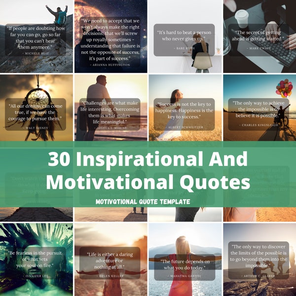 30 Motivational Quotes | Inspirational  Quote | Editable CANVA Templates | Facebook Instagram Social Media Templates