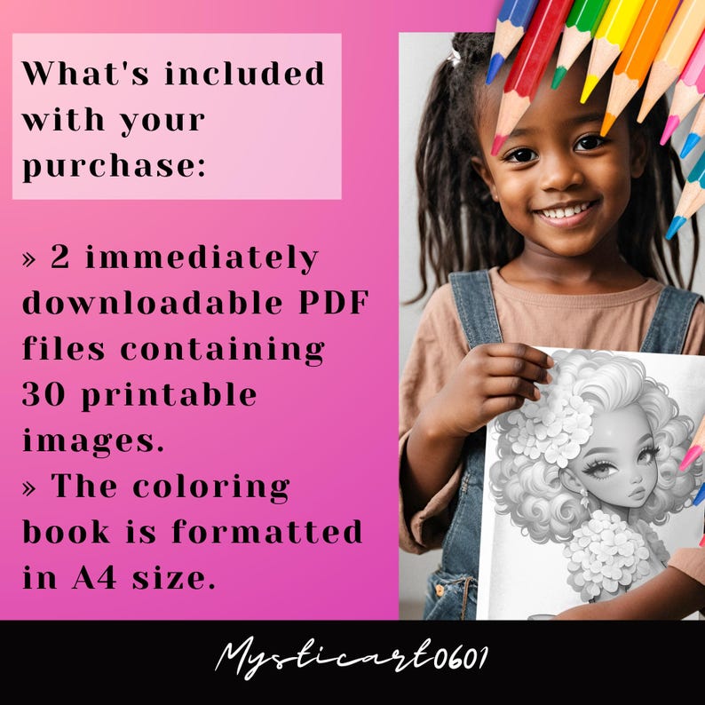 Hydrangea Girl Grayscale Coloring Book – Part 2, 30 Page Printable (PDF ...