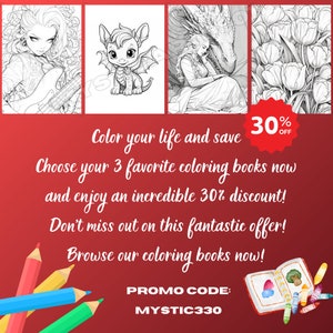 Cute Girl's Birthday Coloring Book - 30 Page Grayscale Coloring Book for Kids and Adults, Instant Download, Printable PDF