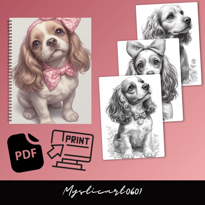 Spaniel, Coloring book, Dog coloring, Dog portrait, Spaniel coloring, Cute spaniel, Spaniel gift, Dog coloring book, Dog coloring pages, Spaniel art, Cocker spaniel, Printable coloring, Dog lover