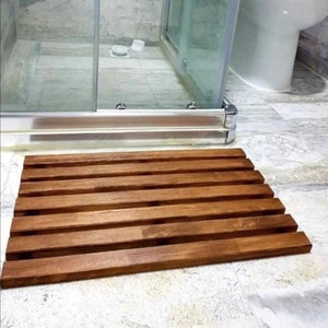 Wooden Spa Bath Mat, Luxury Decorative Bathroom Outside Shower Wood Slat  Duckboard, Slatted Timber Japanese Rug, Country Farmhouse Decor. 