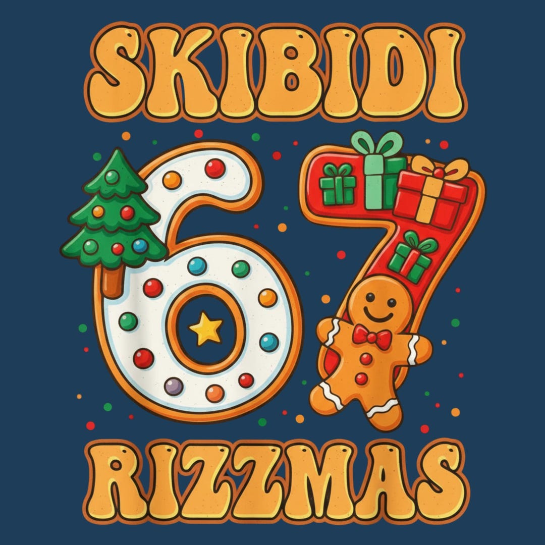 67 Rizzmas Skibidi 67 Rizzmas PNG – Funny Six Seven Christmas Meme Design ...