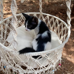 XL Cat Hammock for Big Cats, Cat Hammocks, Macramé Cat Swing, Cat Bed, Boho Pet Bed, Handmade Pet Gift