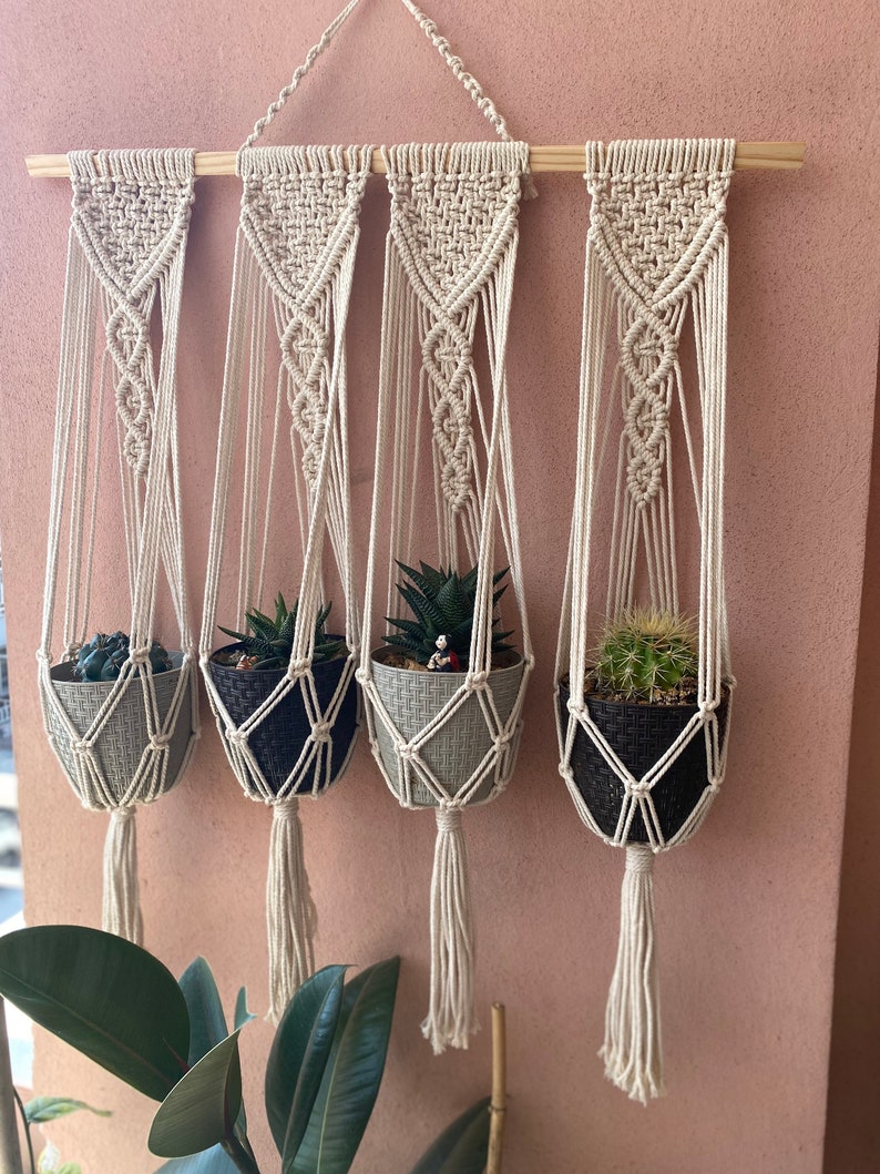 Macrame Triple Plant Hanger Pattern, DIY Tutorial (PDF) - Etsy