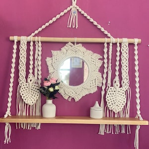 Large Macrame Shelf, Macrame Hanging Shelf, Macrame Wall Decor, Macrame wall hanging, Custom,Mothers Day Gift, Mother’s Day gift